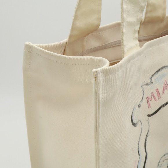 CHANEL Coco Mark Tote Bag Large Shoulder Canvas Ivory 6069 - Picture 7 of 8